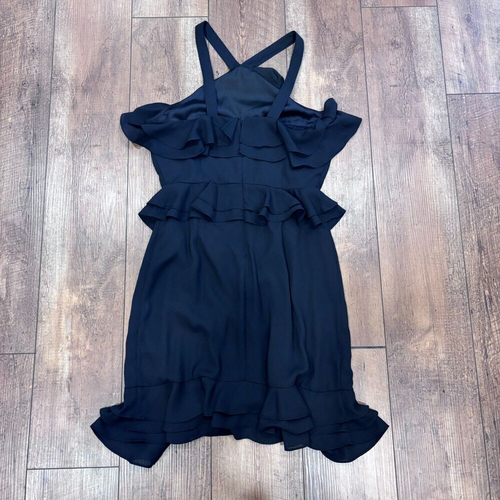 NWT Gianni Bini Sophie Dress Black Halter Ruffle Women's Size 6 - 7171M500 $129 - Picture 7 of 12